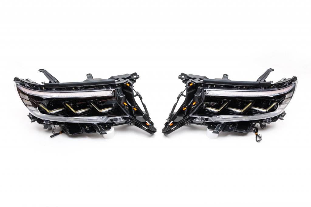 The front headlights Lexus-design-3-LED (2017+, 2 PCs) for Toyota Land Cruiser Prado 150 - Reelken Auto