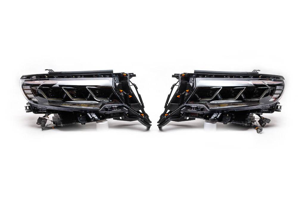 The front headlights Lexus-design-3-LED (2017+, 2 PCs) for Toyota Land Cruiser Prado 150 - Reelken Auto