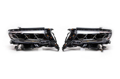 The front headlights Lexus-design-3-LED (2017+, 2 PCs) for Toyota Land Cruiser Prado 150 - Reelken Auto