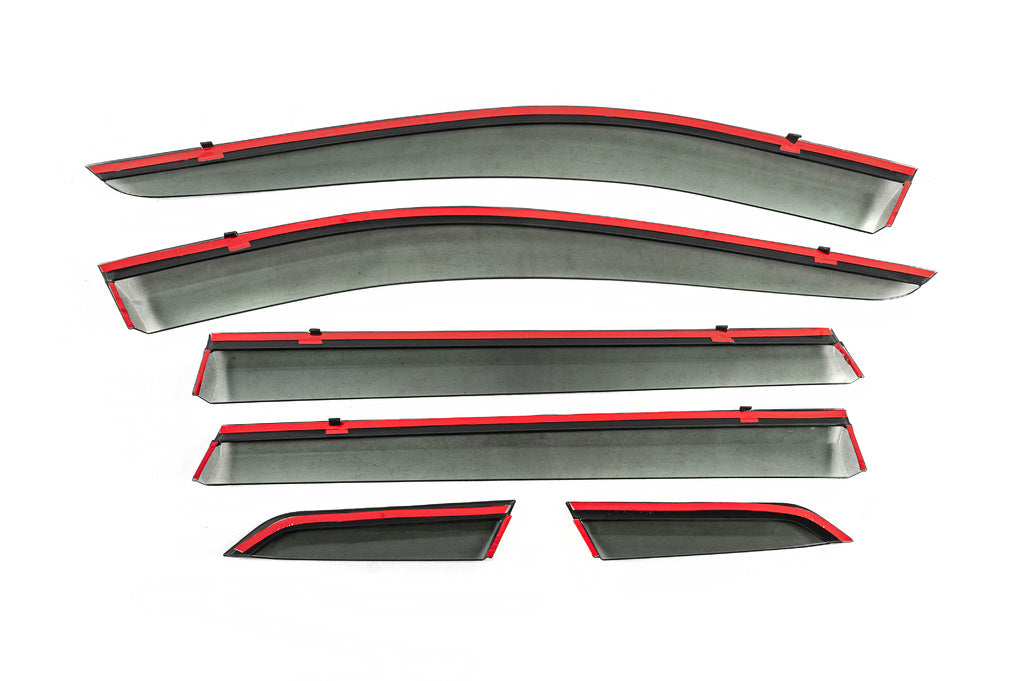 Window Deflectors with Chrome Trim Niken Luxury (6 pcs) for Nissan X-trail T32/Rogue 2014-2021 - image 6