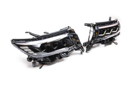 The front headlights Lexus-design-3-LED (2017+, 2 PCs) for Toyota Land Cruiser Prado 150 - Reelken Auto