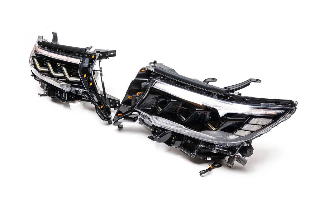 The front headlights Lexus-design-3-LED (2017+, 2 PCs) for Toyota Land Cruiser Prado 150 - Reelken Auto