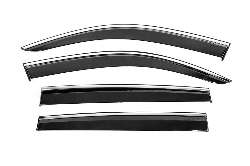 Window Deflectors with Chrome Trim Niken Luxury (4 pcs) for Volkswagen Tiguan 2016-2023 - image 1