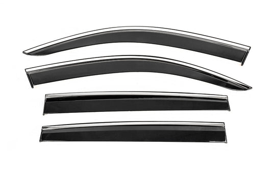 Window Deflectors with Chrome Trim Niken Luxury (4 pcs) for Volkswagen Tiguan 2016-2023 - image 1