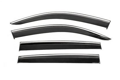 Window Deflectors with Chrome Trim Niken Luxury (4 pcs) for Volkswagen Tiguan 2016-2023 - image 1