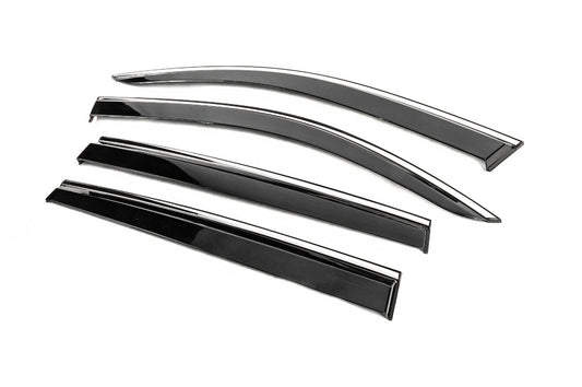 Window Deflectors with Chrome Trim Niken Luxury (4 pcs) for Volkswagen Tiguan 2016-2023 - image 2