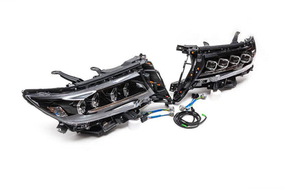 Lexus-design 4-LED V1 front optics (2017+, 2 pcs) for Toyota Land Cruiser Prado 150 - Reelken Auto