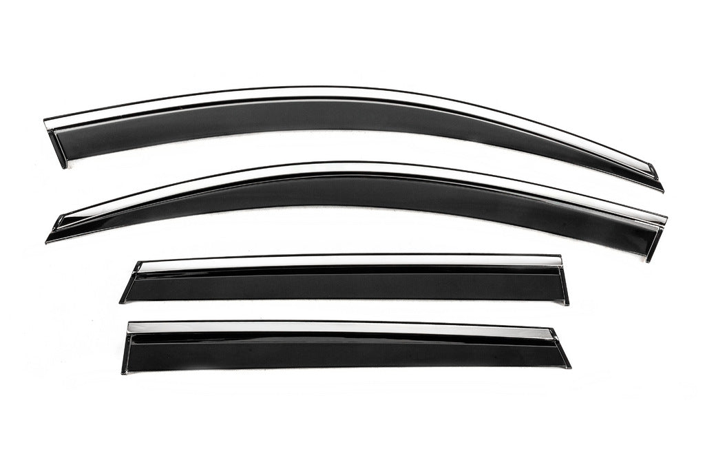 Window Deflectors with Chrome Trim Niken Luxury (2018-2022, 4 pcs) for Skoda Karoq 2018- - image 1