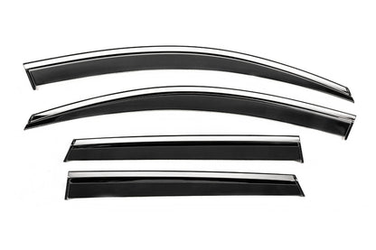 Window Deflectors with Chrome Trim Niken Luxury (2018-2022, 4 pcs) for Skoda Karoq 2018- - image 1