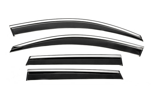 Window Deflectors with Chrome Trim Niken Luxury (2018-2022, 4 pcs) for Skoda Karoq 2018- - image 1