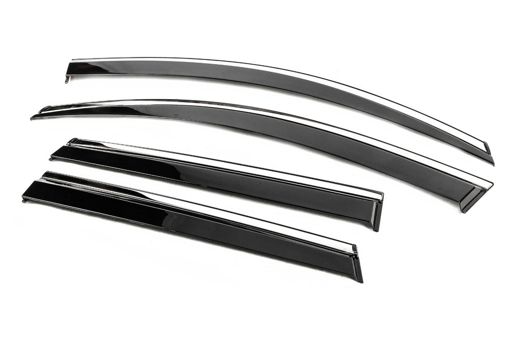 Window Deflectors with Chrome Trim Niken Luxury (2018-2022, 4 pcs) for Skoda Karoq 2018- - image 2