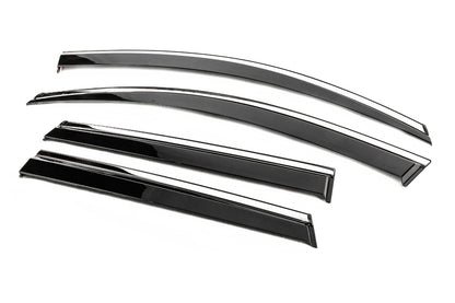 Window Deflectors with Chrome Trim Niken Luxury (2018-2022, 4 pcs) for Skoda Karoq 2018- - image 2