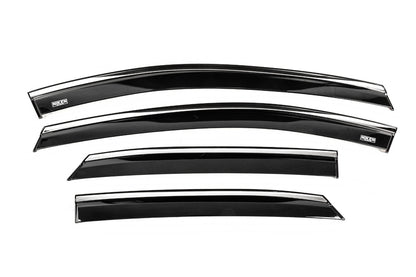 Window Deflectors with Chrome Trim (2024+, 4 pcs, Niken) for Ford Puma 2019- - image 1