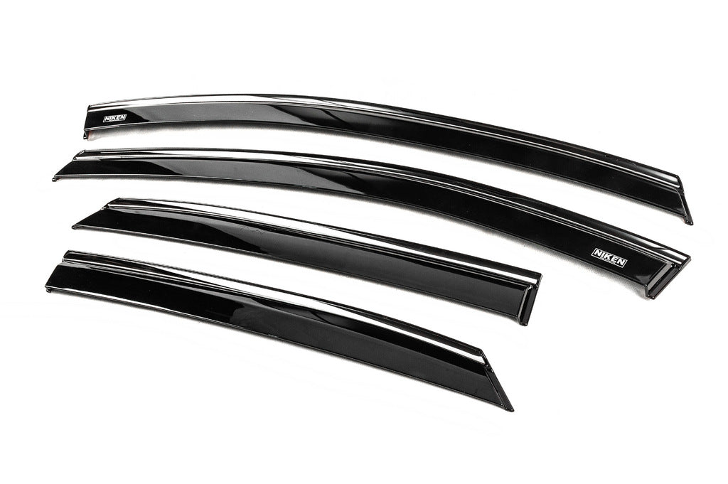 Window Deflectors with Chrome Trim (2024+, 4 pcs, Niken) for Ford Puma 2019- - image 2