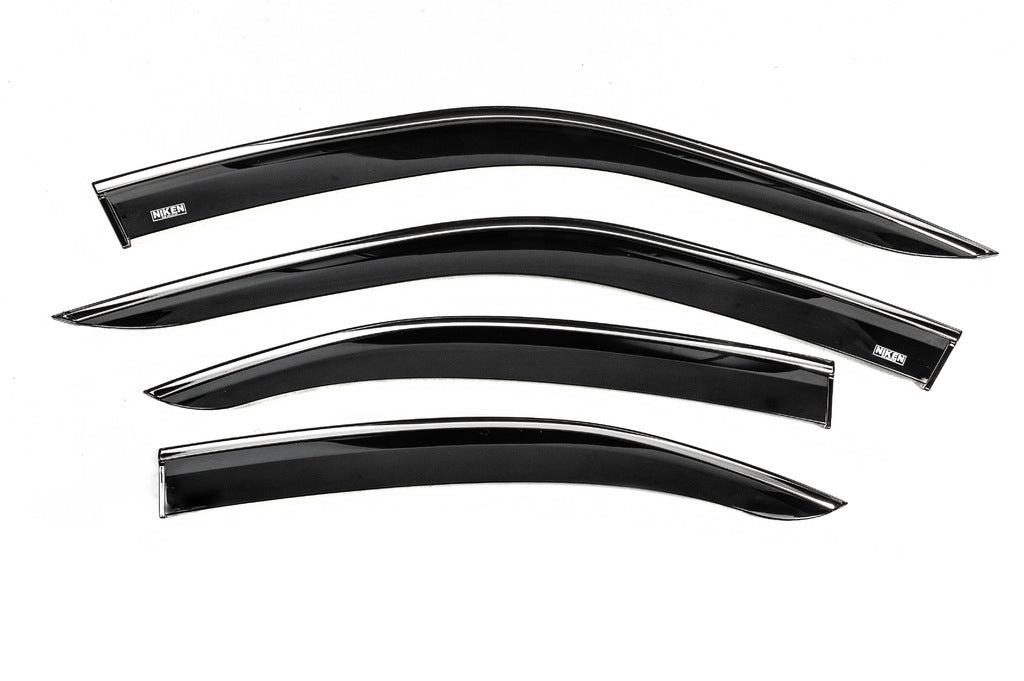 Window deflectors with chrome trim (4 pcs, Niken) for Opel Mokka 2021- - image 1
