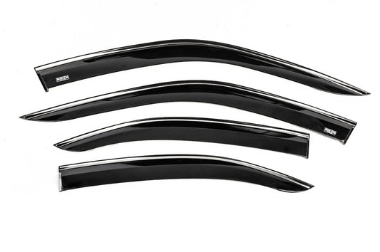 Window deflectors with chrome trim (4 pcs, Niken) for Opel Mokka 2021- - image 1