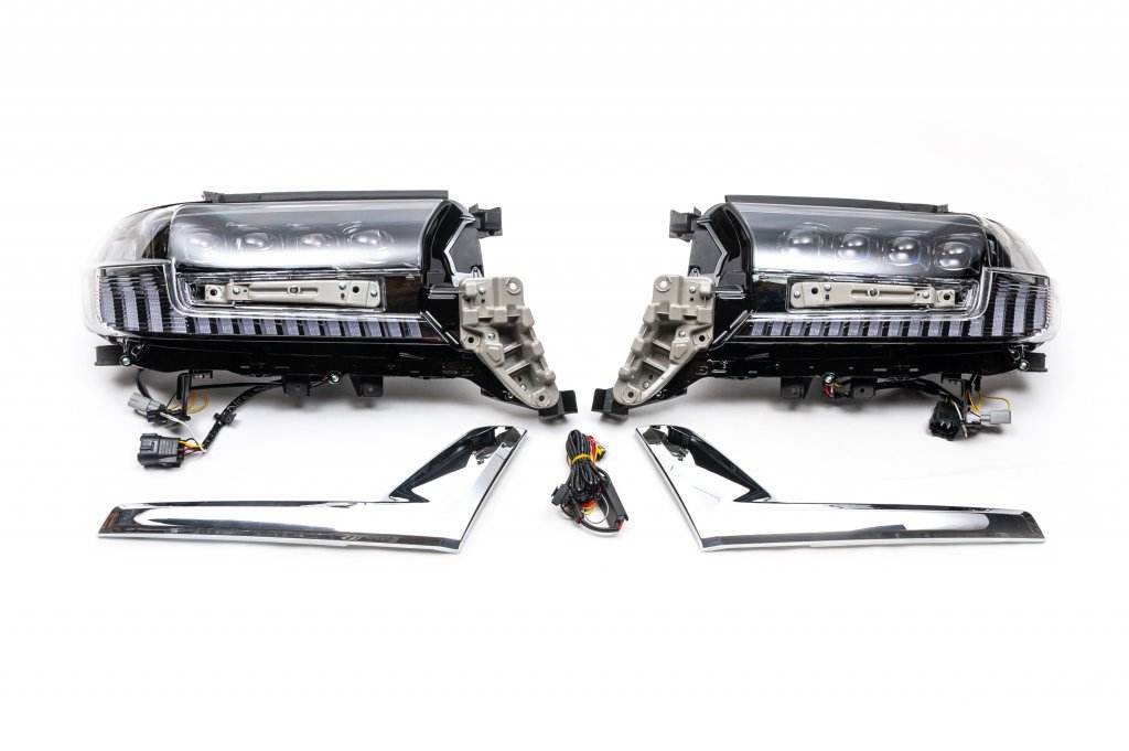 Headlights 2016+ (Bugatti) for Toyota Land Cruiser 200 - Reelken Auto