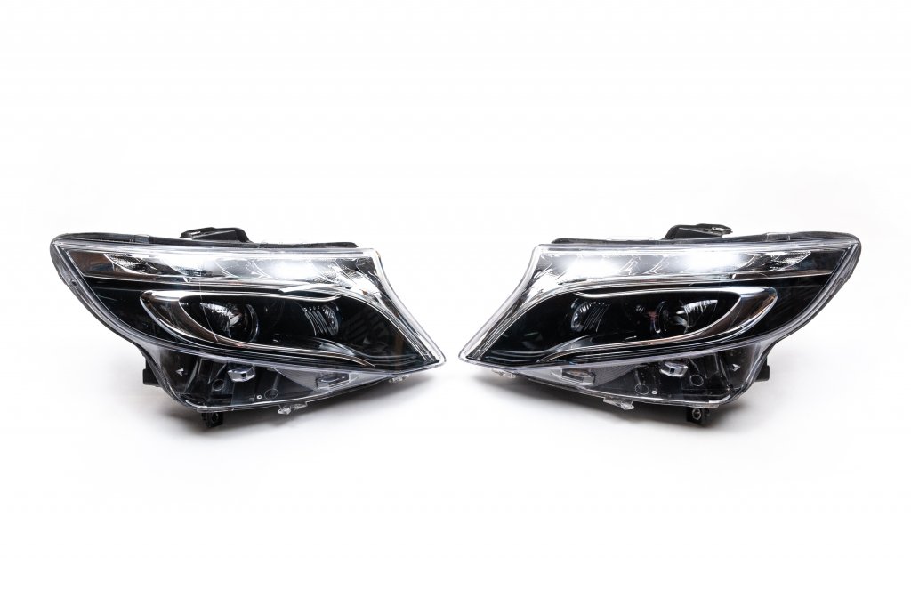 Front headlights V-Class design LED (for Vito, set of 2) for Mercedes Vito/V-class W447 2014- - image 2