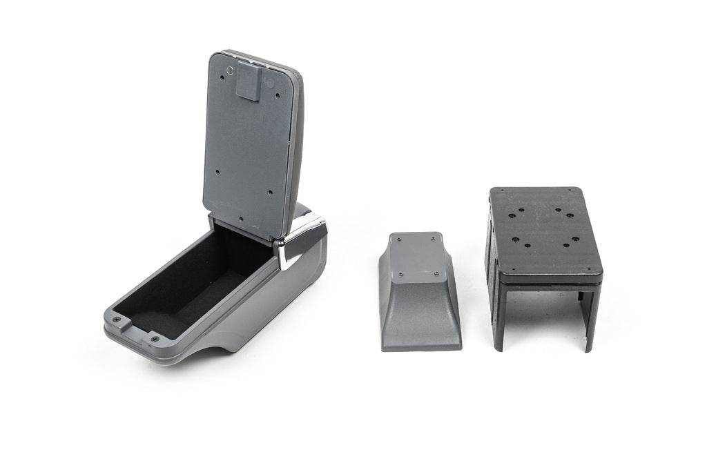 Universal armrest with cup holder (grey) - Reelken Auto