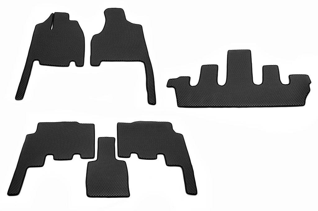 Floor mats (3 rows, EVA, black) for Chrysler Voyager 2001-2007 - Reelken Auto
