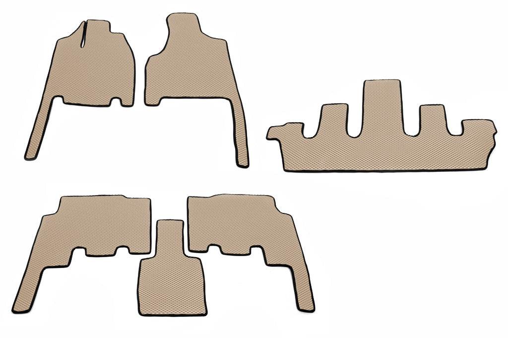 Mats (3 rows, EVA, beige) for Chrysler Voyager 2001-2007 - Reelken Auto