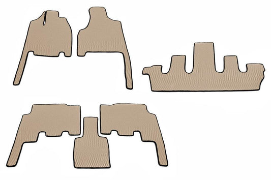 Mats (3 rows, EVA, beige) for Chrysler Voyager 2001-2007 - Reelken Auto