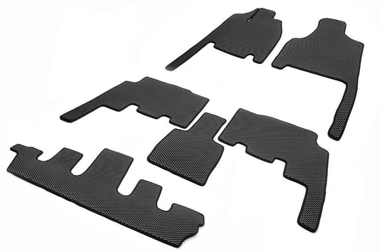 Floor mats (3 rows, EVA, black) for Chrysler Voyager 2001-2007 - Reelken Auto