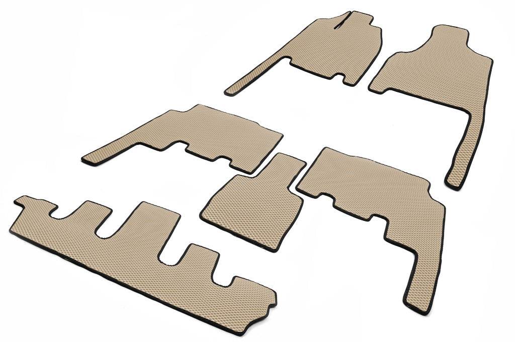 Mats (3 rows, EVA, beige) for Chrysler Voyager 2001-2007 - Reelken Auto