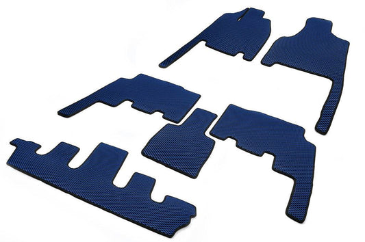 Mats (3 rows, EVA, blue) for Chrysler Voyager 2001-2007 - Reelken Auto
