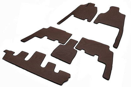 Mats (3 rows, EVA, brown) for Chrysler Voyager 2001-2007 - Reelken Auto