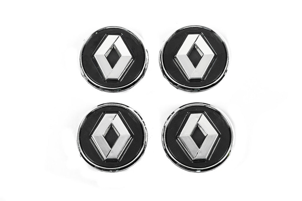 Black wheel center caps with ring 81568 (57mm to 49mm, set of 4) for Renault - image 2