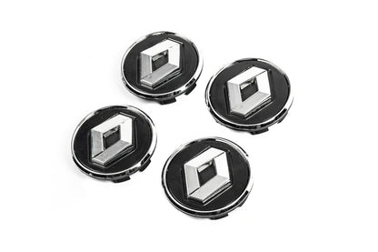 Black wheel center caps with ring 81568 (57mm to 49mm, set of 4) for Renault - image 1
