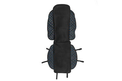 Car Seat Cover ECO and Fabric (1 pc, Black with Blue Stitching + Fabric) - image 1