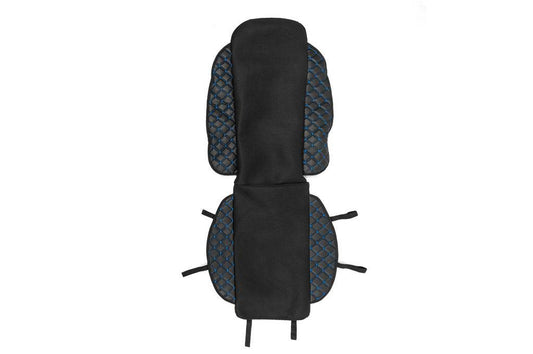 ECO seat cover and fabric (1 pc, Black with blue thread + fabric) - Reelken Auto