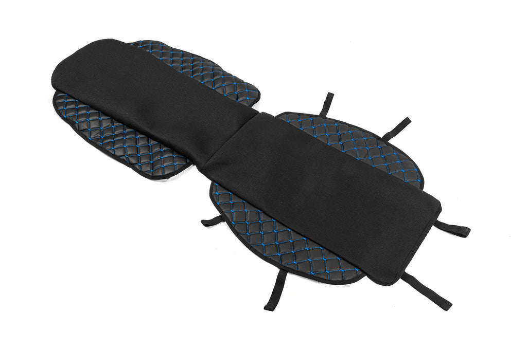 Car Seat Cover ECO and Fabric (1 pc, Black with Blue Stitching + Fabric) - image 2