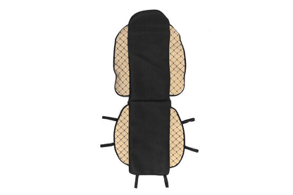 Car Seat Cover ECO and Fabric OLD (1 pc, Beige with Black Stitching + Fabric) - image 2