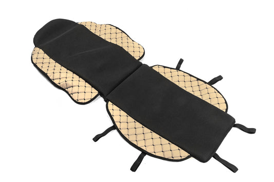 Car Seat Cover ECO and Fabric OLD (1 pc, Beige with Black Stitching + Fabric) - image 1