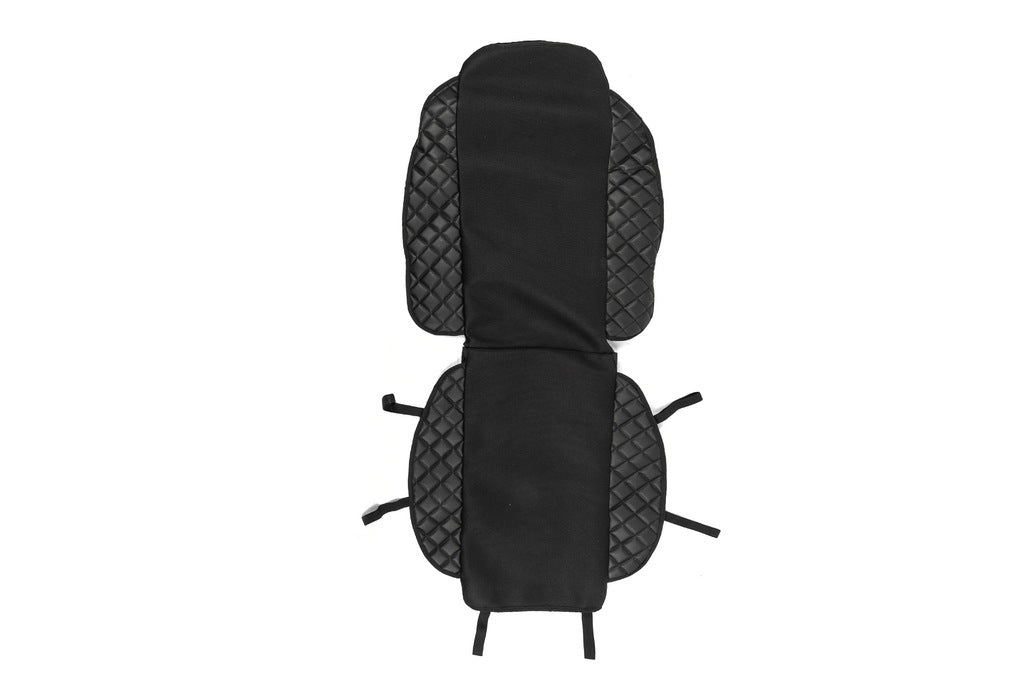 Car Seat Cover ECO and Fabric (1 pc, Black with Black Stitching + Fabric) - image 1