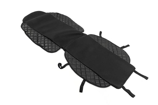 Car Seat Cover ECO and Fabric (1 pc, Black with Black Stitching + Fabric) - image 2