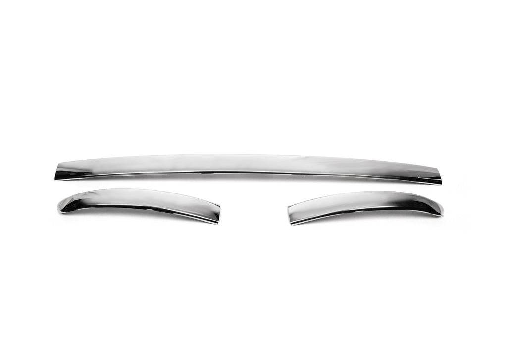 Covers for the rear bumper vtorets (2012↗, stainless steel., 3 pcs) for Fiat Linea 2006-2018 - Reelken Auto