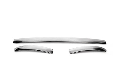 Covers for the rear bumper vtorets (2012↗, stainless steel., 3 pcs) for Fiat Linea 2006-2018 - Reelken Auto