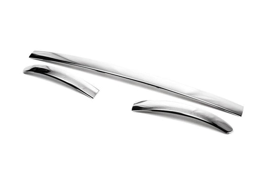 Covers for the rear bumper vtorets (2012↗, stainless steel., 3 pcs) for Fiat Linea 2006-2018 - Reelken Auto
