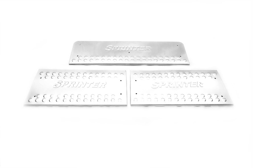 Interior door sill plates OmsaLine (3 pcs, stainless steel) for Mercedes Sprinter W901/902/903/904/905 1995-2006 - image 2