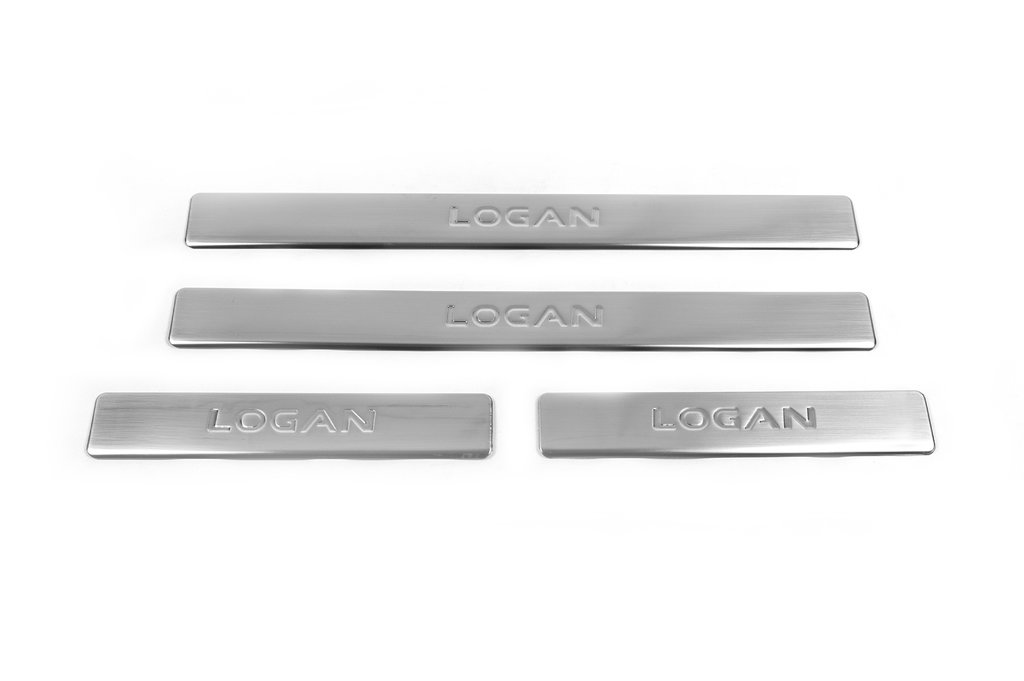 Door Sill Protectors OmsaLine (4 pcs, stainless steel) for Renault Logan I 2008-2013 - image 2