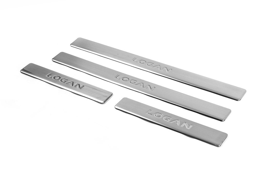 Door Sill Protectors OmsaLine (4 pcs, stainless steel) for Renault Logan I 2008-2013 - image 3