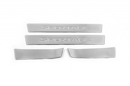 Door Sill Protectors OmsaLine (4 pcs, Stainless Steel) for Kia Sportage 2010-2015 - image 1