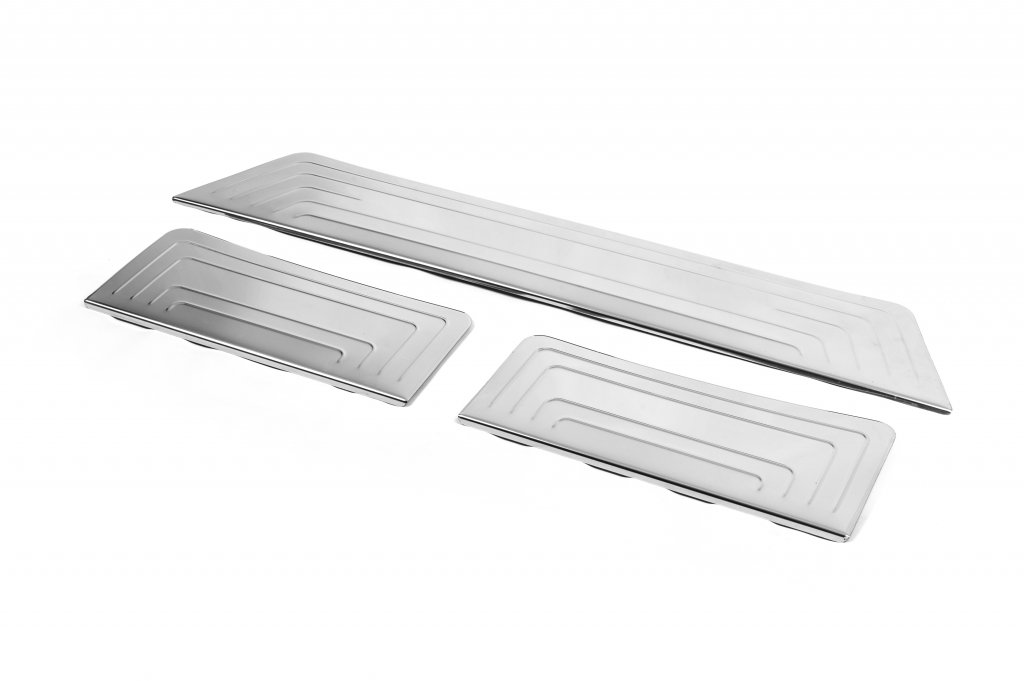 OmsaLine Stainless Steel Matte Door Sill Protectors for Volkswagen T6 2015-2024 - image 1