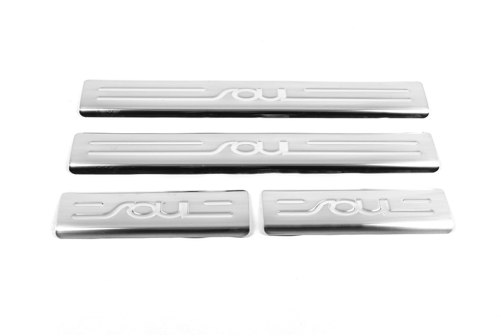 Door Sill Protectors OmsaLine (4 pcs, stainless steel) for Kia Soul I 2008-2013 - image 2
