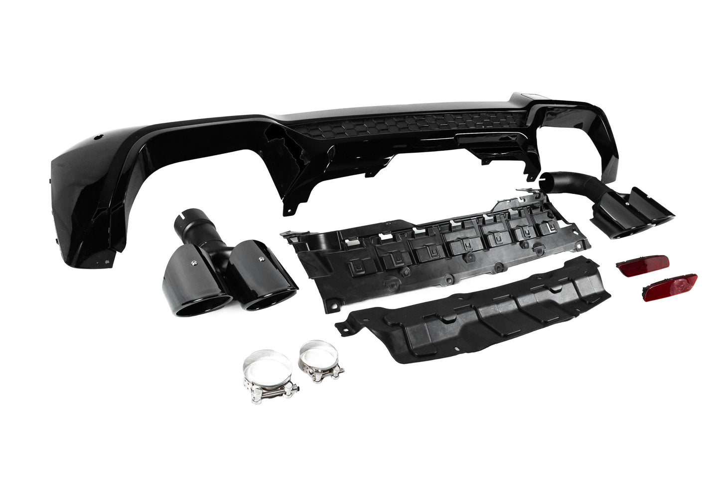 Rear diffuser with exhaust tips (for F97/M-Sport 2022-2024) for BMW X3 G01 2018- - image 3