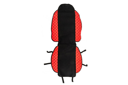 Car Seat Cover ECO and Fabric (1 pc, Red with Black Stitching + Fabric) - image 1
